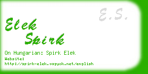 elek spirk business card